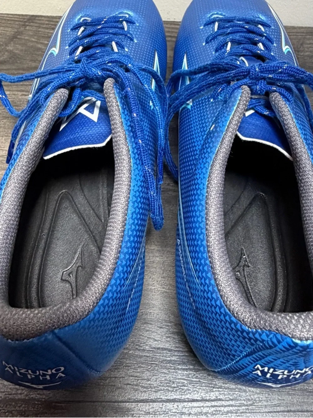 Mizuno Alpha Select AG P1GA246627 Blue Football Soccer Cleats Speed Boots M 7.5
